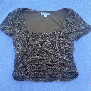 Aeropostale Brown Floral Women's Blouse